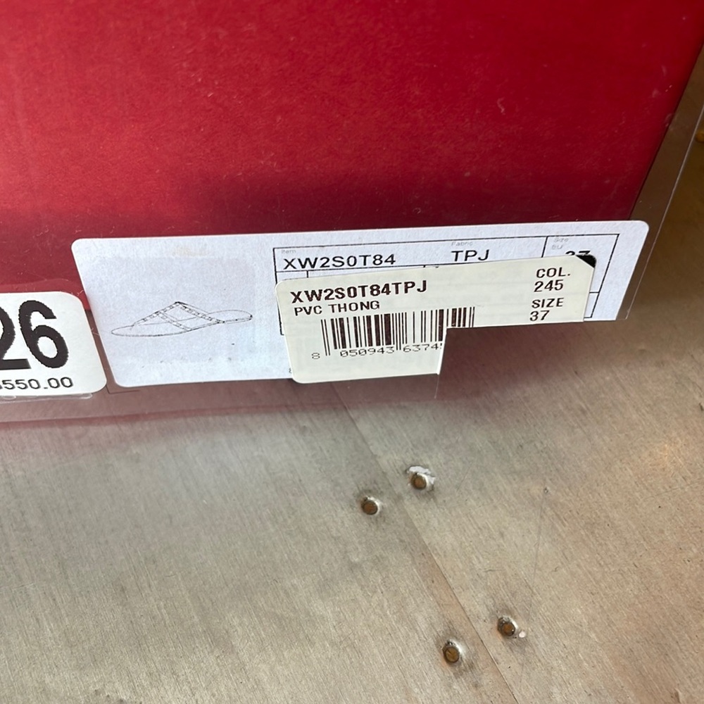 Valentino rockstud jelly pink red pvc thong sandal flat sz 37 with box - Picture 8 of 12